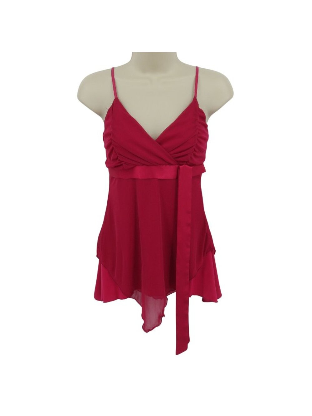 Blu Heaven Women Small Pink Spaghetti Strap Asymmetrical Tank Top Fairy Y2K VTG